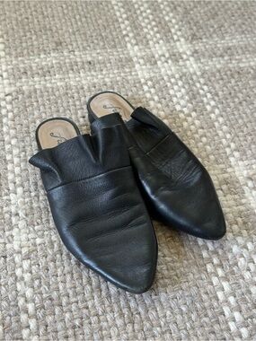 Free People Sienna black slip on slide shoe ruffle top